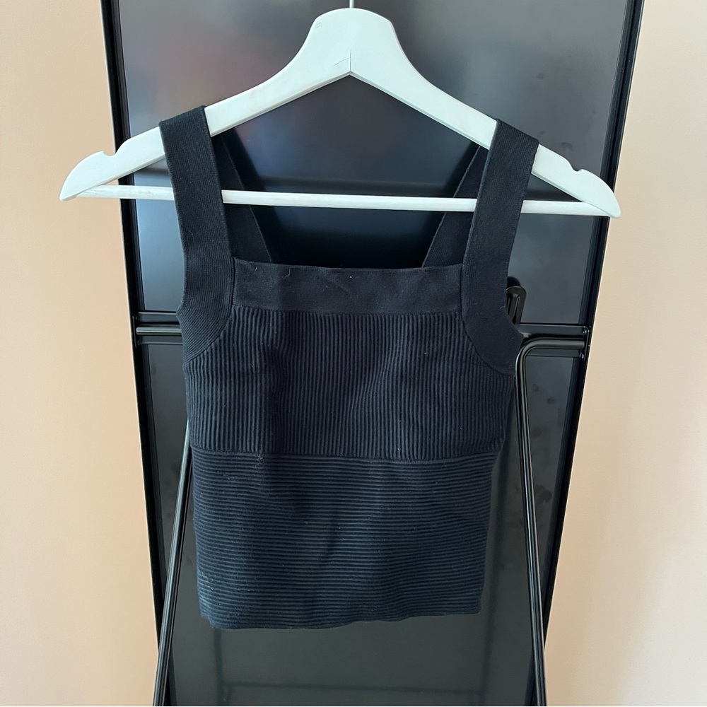Abercrombie Ribbed Square-neck Tank in Black Size XS
